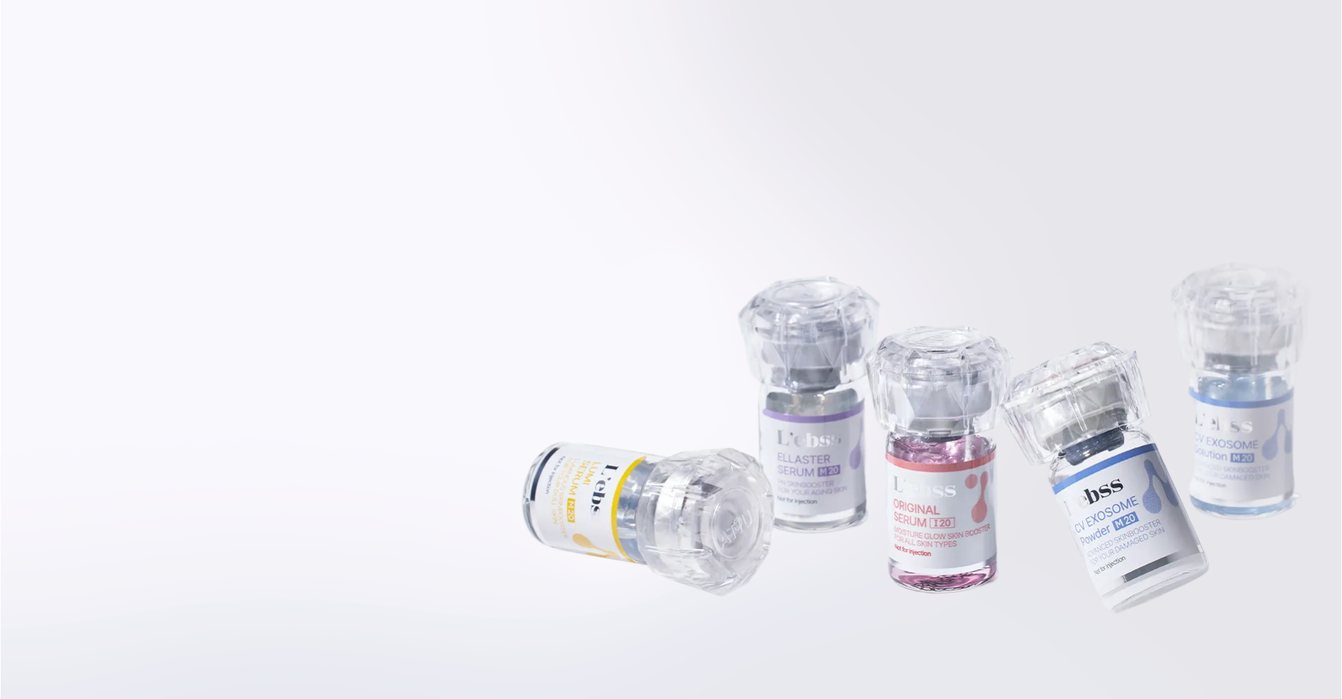 L'ebss（エレベス）の美容液ボトルの集合写真