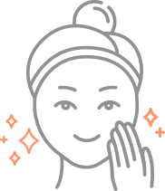 タオルを巻いた女性が顔を洗っているイラスト