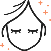 目を閉じた女性の顔のシンプルな線画イラスト