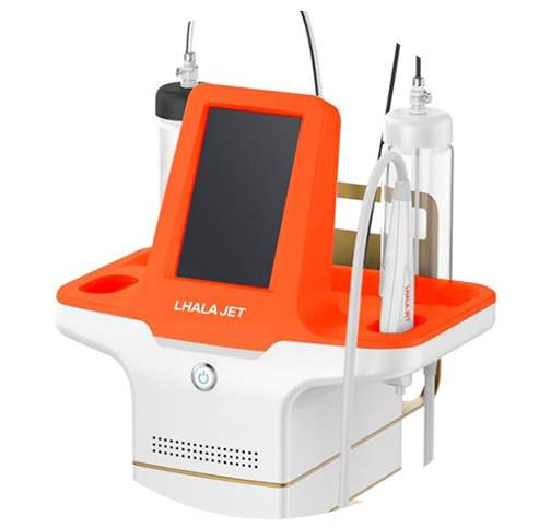 オレンジ色のパネルと画面が付いたLHALA JETデバイス