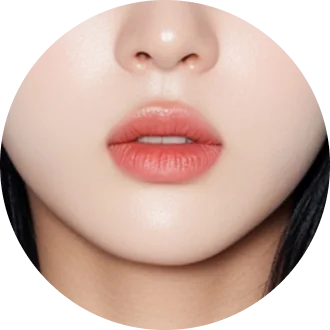 ふっくらとした唇と鼻のアップ。