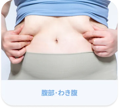 女性が腹部の皮膚をつまんでいる様子